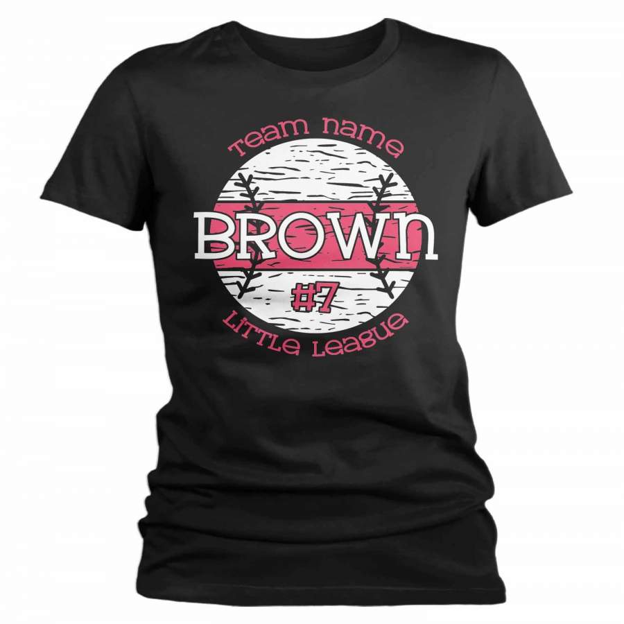 Women’s Personalized Little League T Shirt Personalized Baseball Shirt Custom Baseball Shirt Baseball Dad Shirt