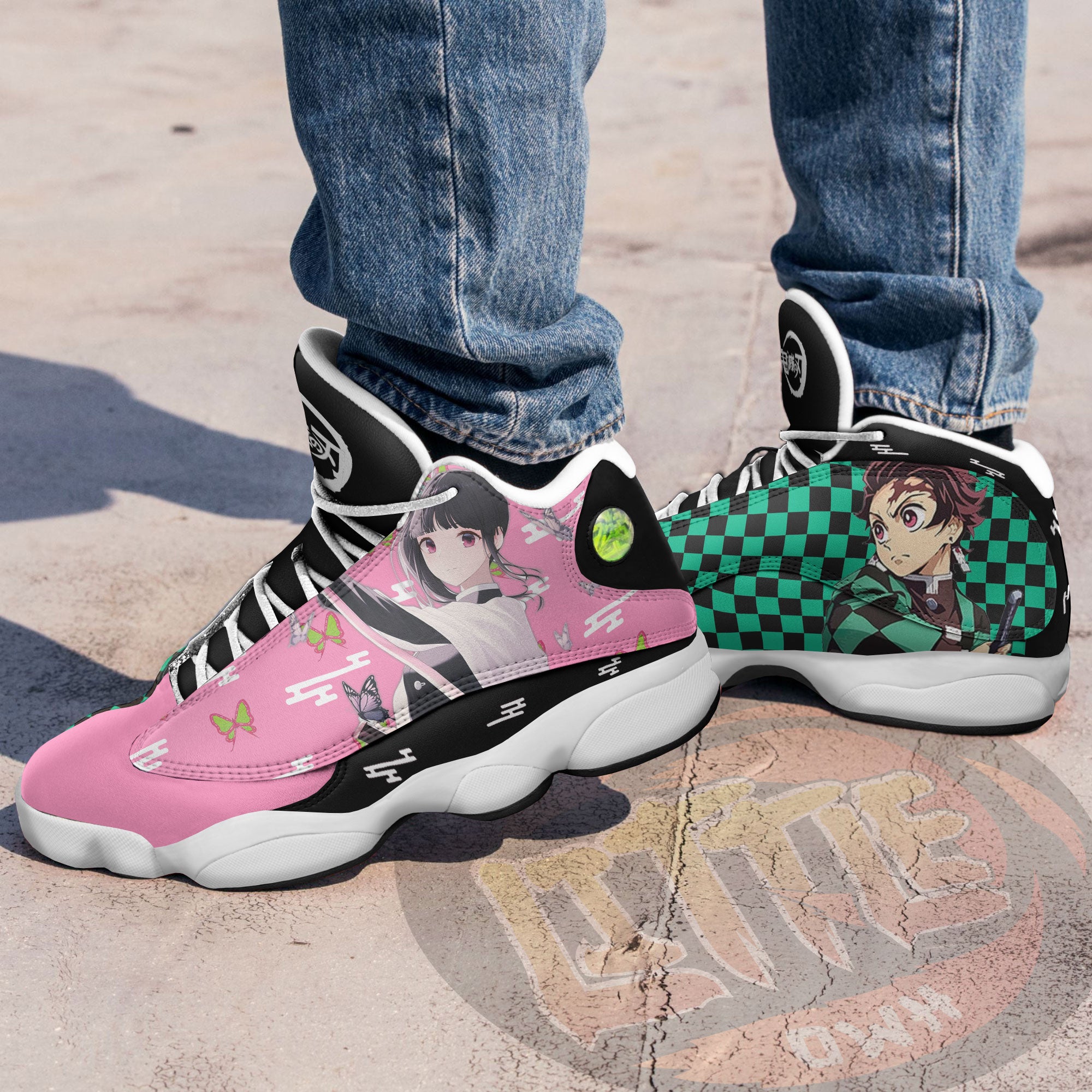 Tanjiro X Kanao Shoes Custom Demon Slayer Anime Jd13 Sneakers