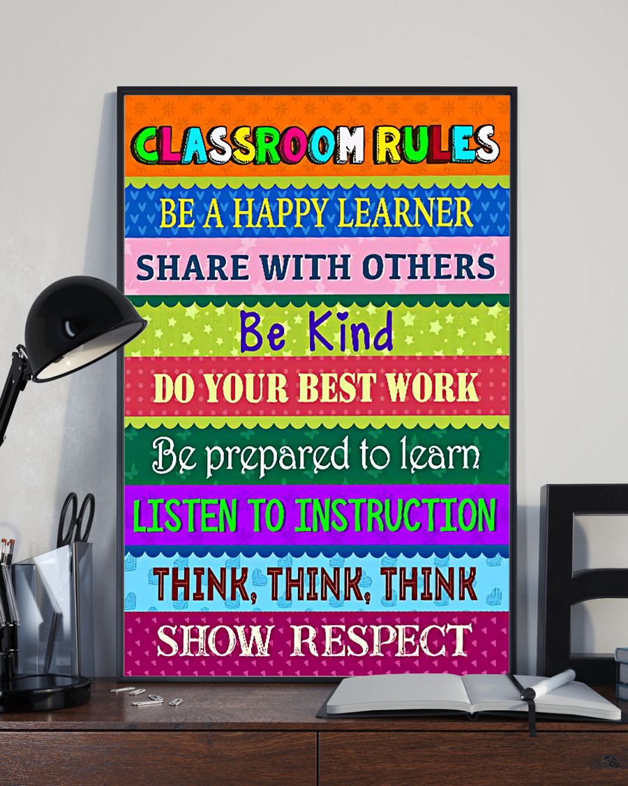 Teacher Classroom Canvas Classroom Rules | Student Wall Art Back To ...