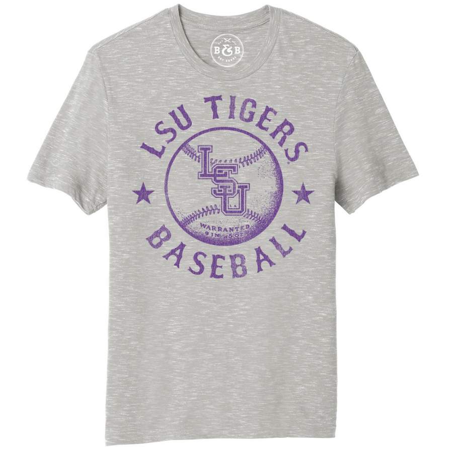 B&B Dry Goods LSU Tigers Baseball Warranted Slub T-Shirt – Grey