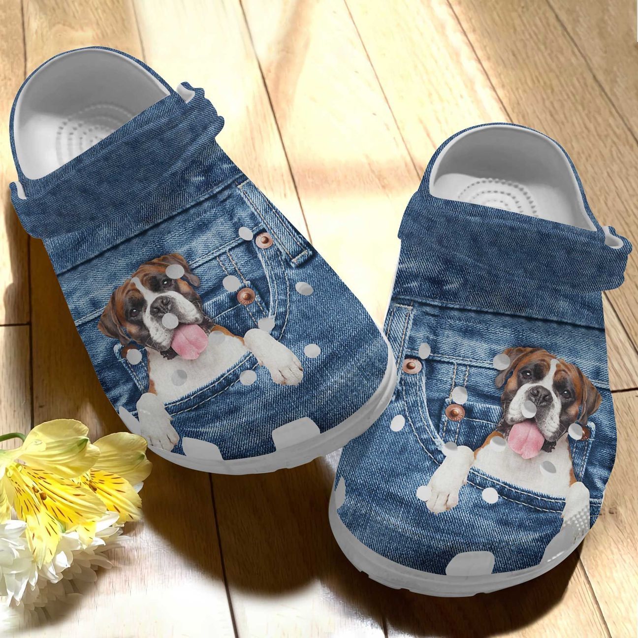 Boxer Personalized Clog, Custom Name, Text Boxer In Pocket, Fashion Style For Women, Men, Kid, Print 3D