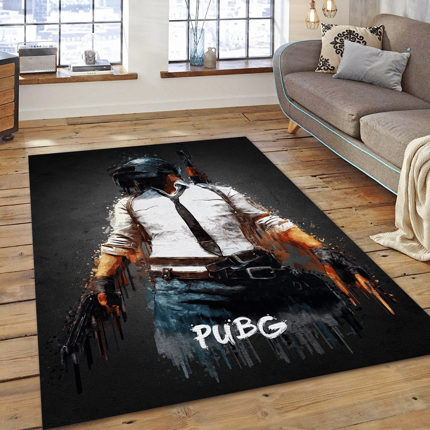 Pubg Gaming Area Rug, Bedroom Rug – Christmas Gift Us Decor