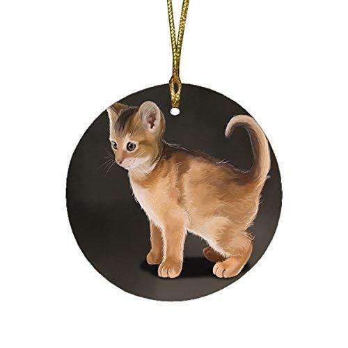 Abyssinian Kitten Cat Round Christmas Ornament