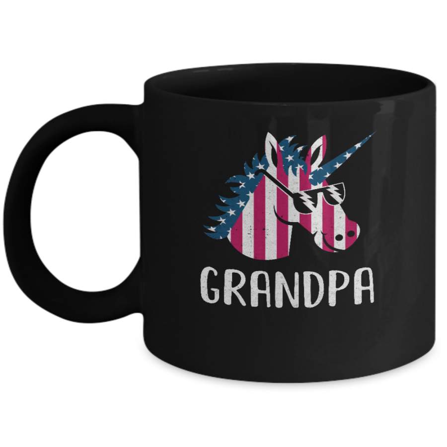 Patriotic Grandpa Unicorn Americorn 4Th Of July Mug