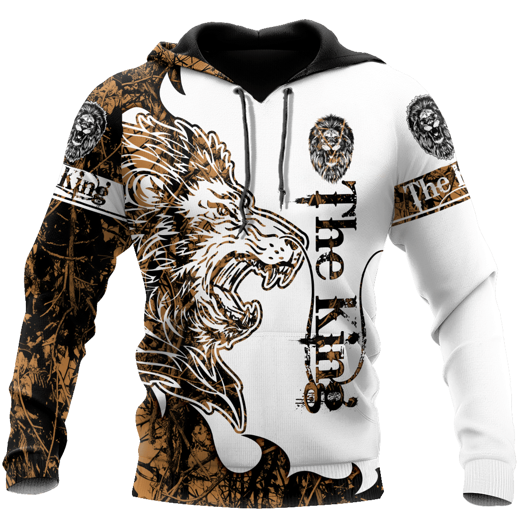 3DDTLO-The King Lion Tattoo Over Printed Hoodie