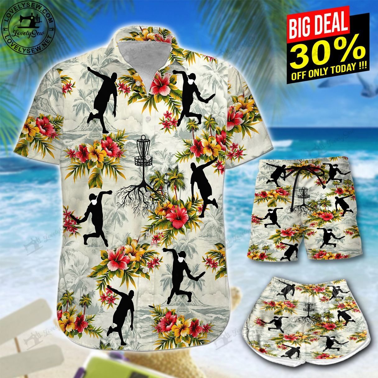 Disc Golf Flowers Hawaiian Shirt Shorts Ha59638