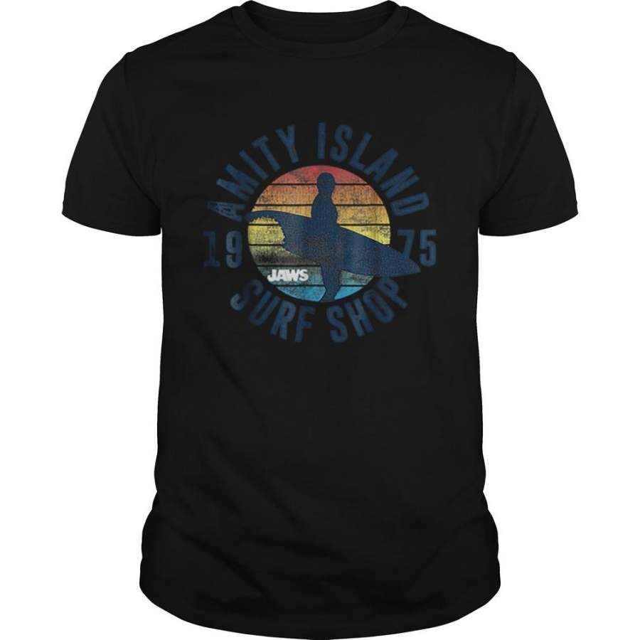 Cheap Amity Island 1975 Surf Shop Board Vintage Jaws shirt by globalteeshop