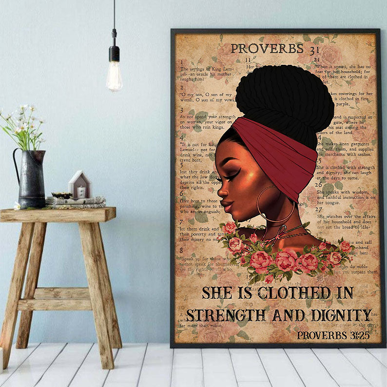 African Custom Canvas Vintage African American Black Art Poster Black Queen African Man Appealing Wall Canvas