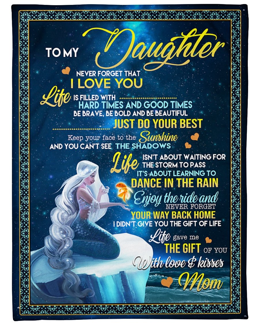 To My Daughter Never Forget That I Love You Fleece Blanket Home Decor Bedding Couch Sofa Soft and Comfy Cozy