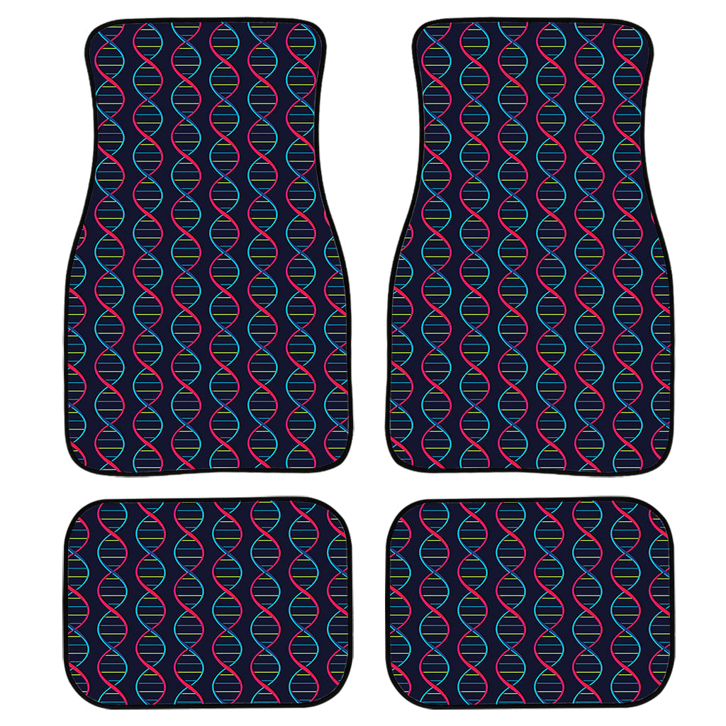 Dna Helix Pattern Print Front And Back Car Floor Mats, Front Car Mat