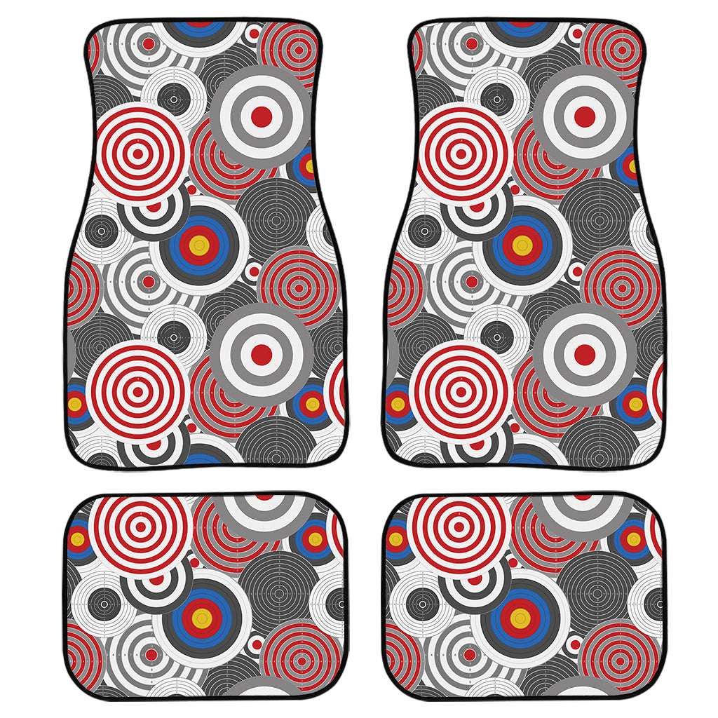 Bullseye Target Pattern Print Front And Back Car Floor Mats, Front Car Mat