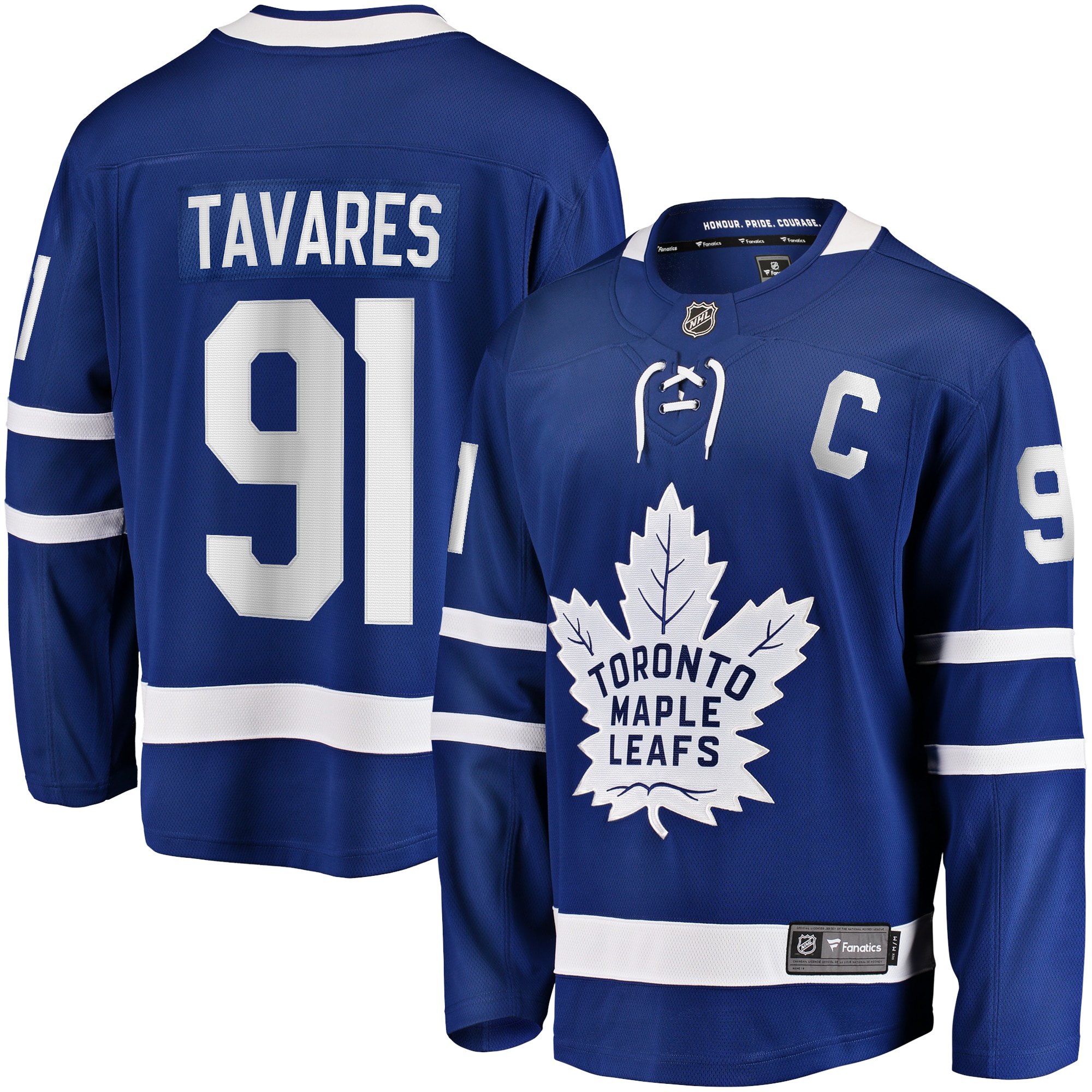 John Tavares Toronto Maple Leafs Branded Captain Patch Home Breakaway Jersey – Blue