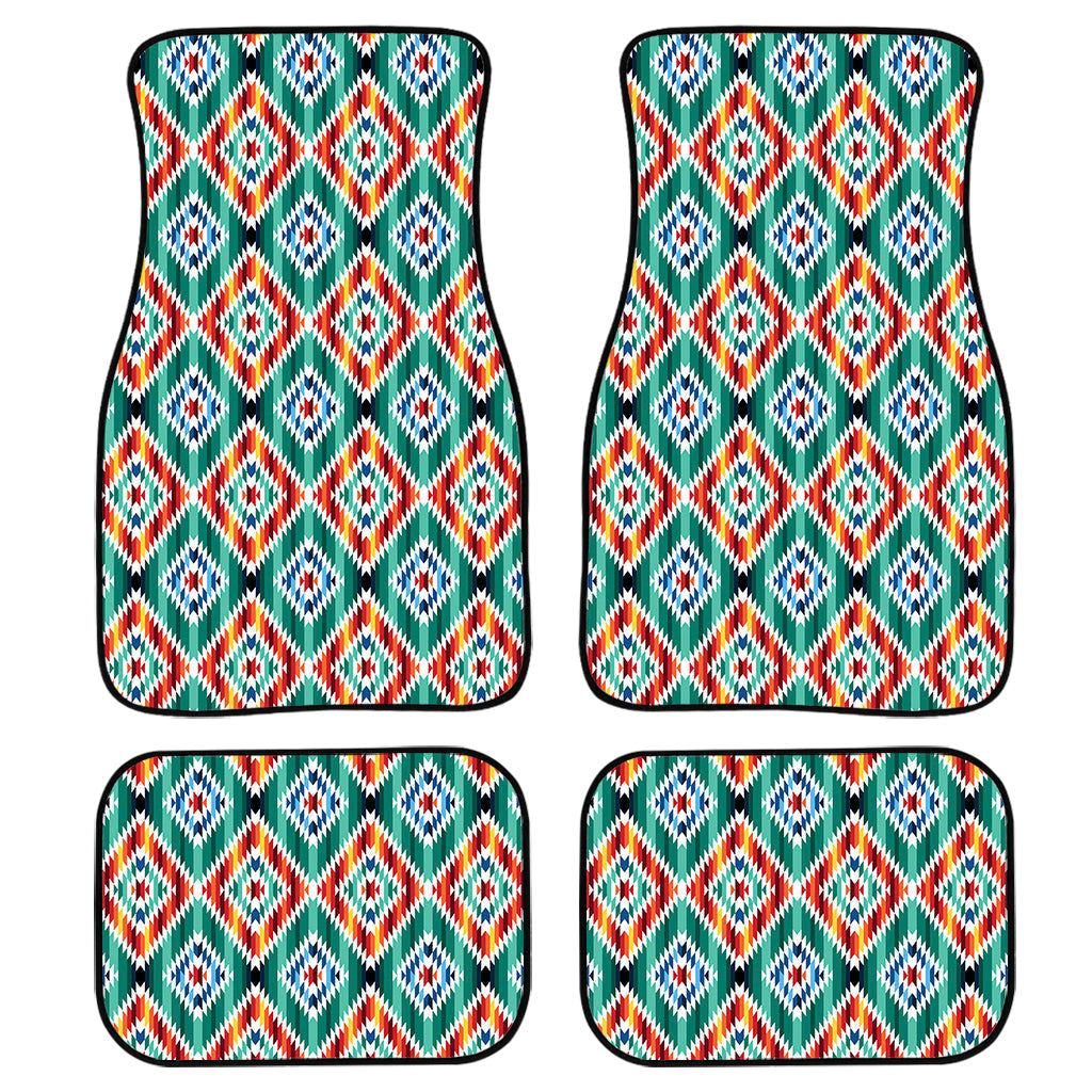 Tribal Navajo Pattern Print Front And Back Car Floor Mats, Front Car Mat