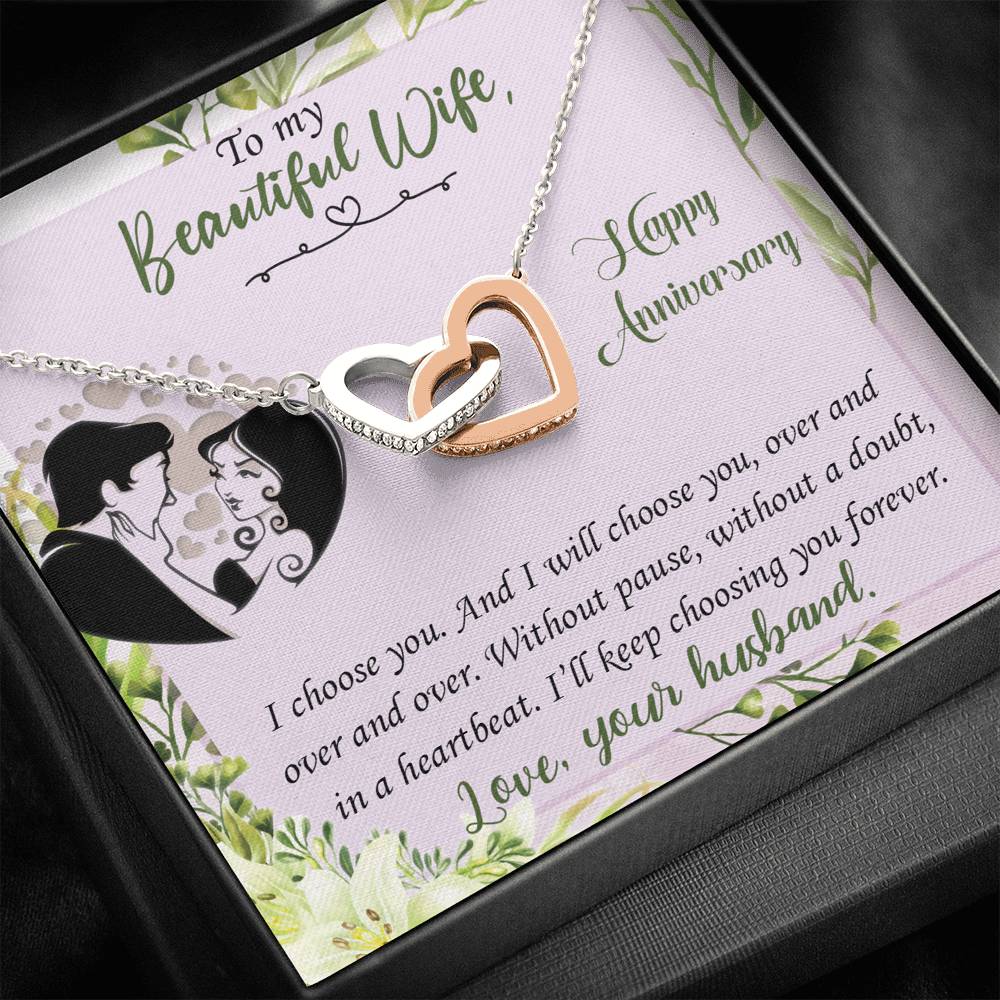 I Choose You Anniversary Interlocking Hearts Necklace Deminzyz Store
