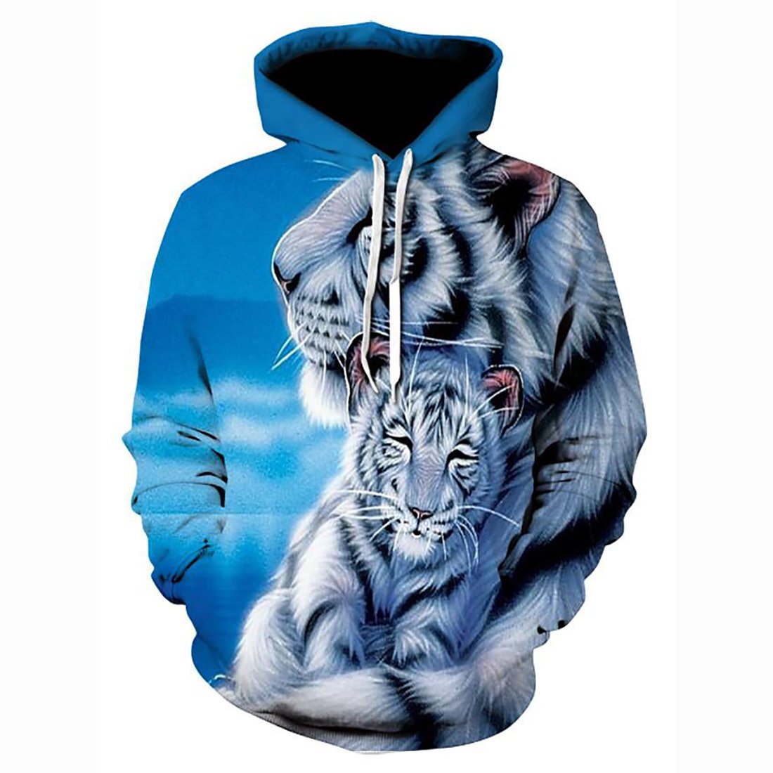 3D Printed Tiger Hoodie – Hooded Animal Casual Loose Pullover