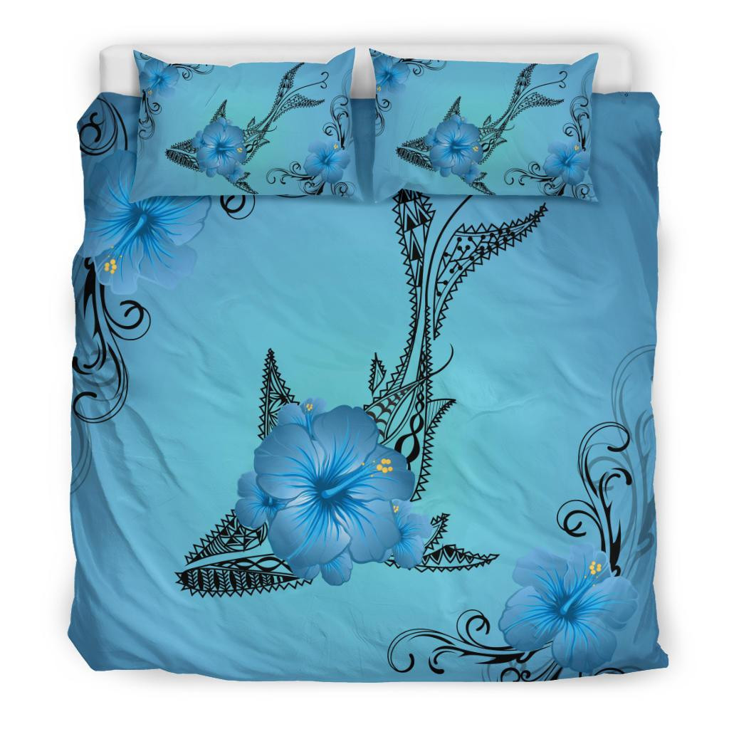 Alohawaii Bedding Set – Cover And Pillow Cases Hawaiian Whale Hibiscus Polynesian – Ah J9