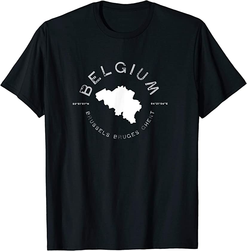 Belgium Brussels Graphic Vintage Retro T Shirt