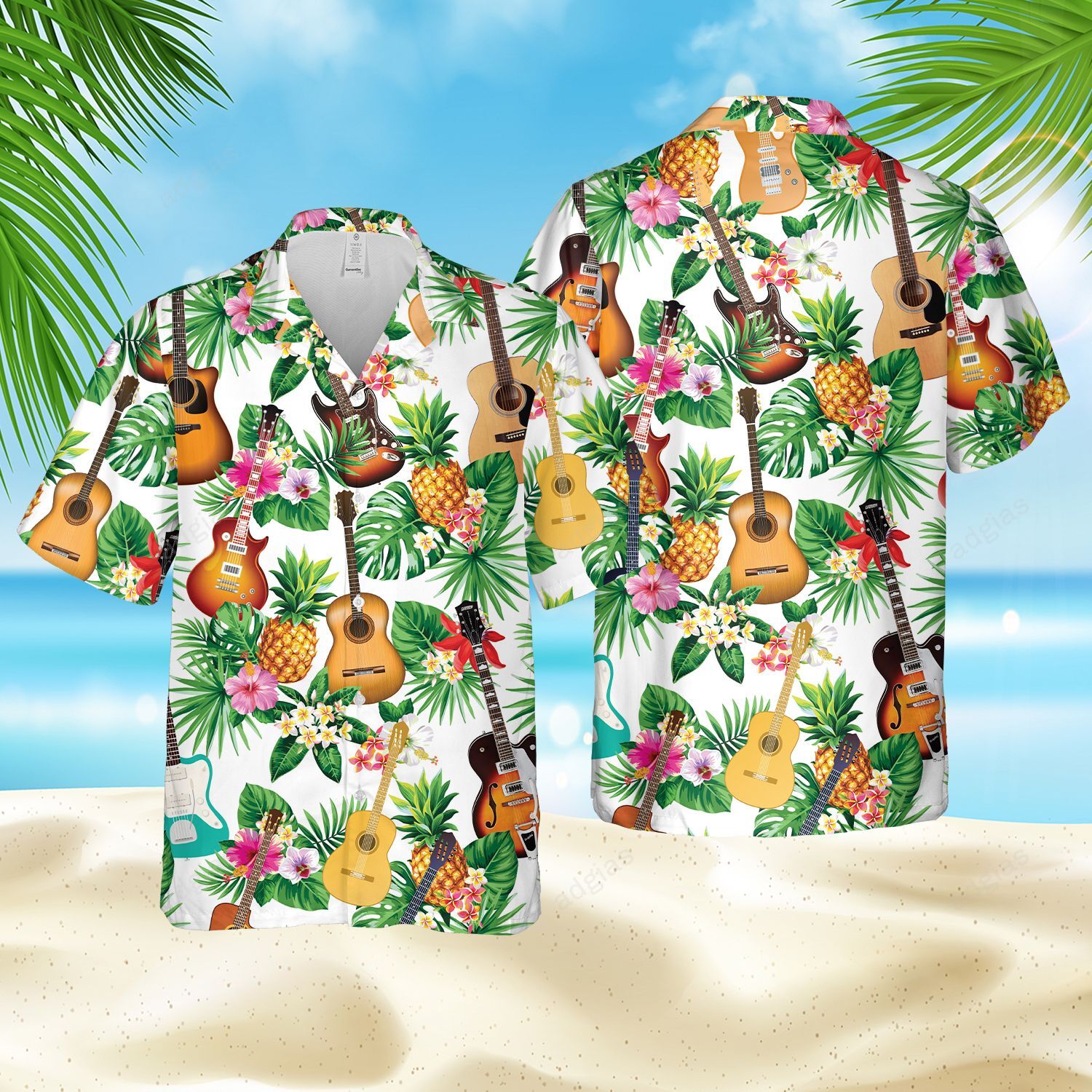 Guitar Lovers Hawaiian Style Summer Shirt Ha18082