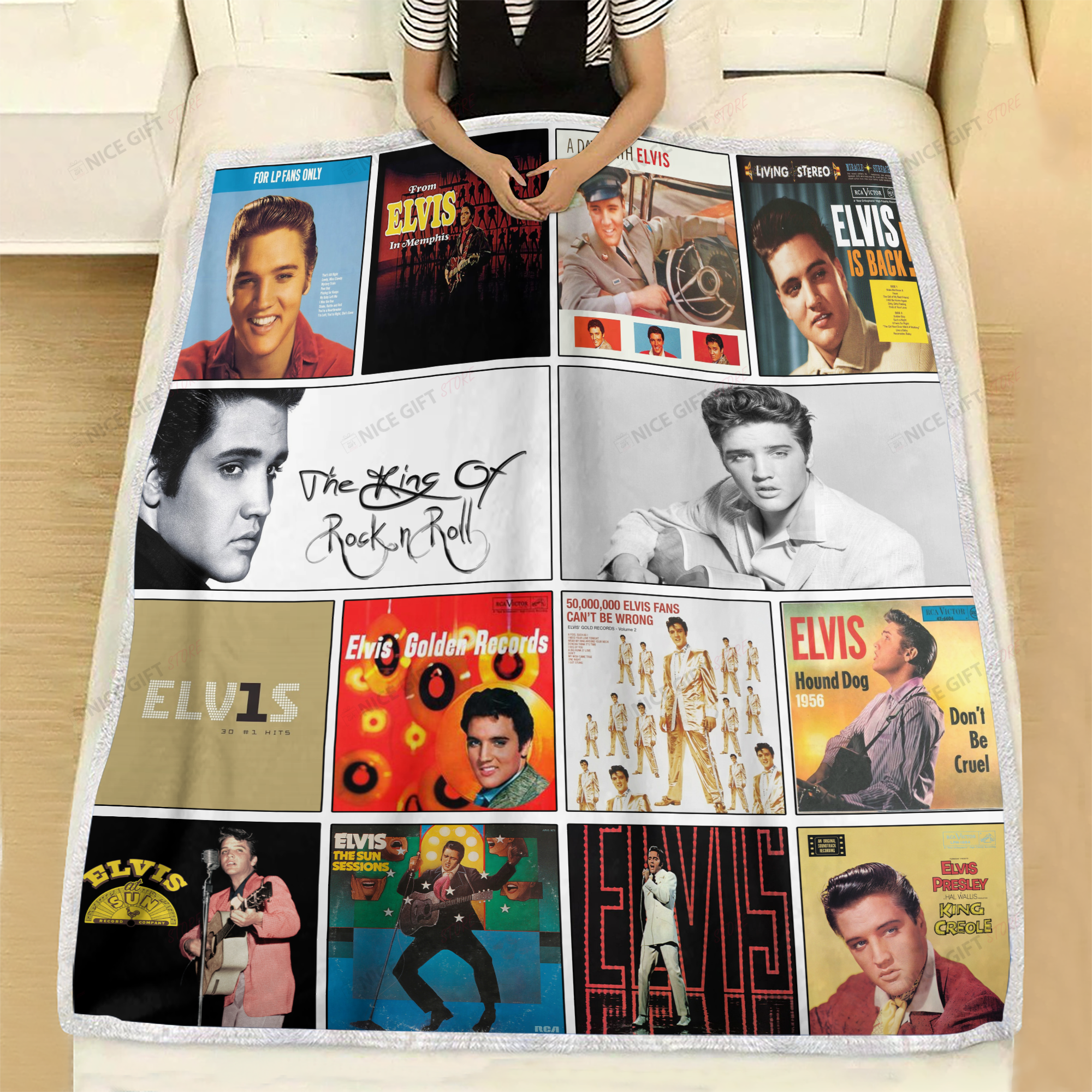 Elvis Presley Fleece Blanket Blk-F7Z4
