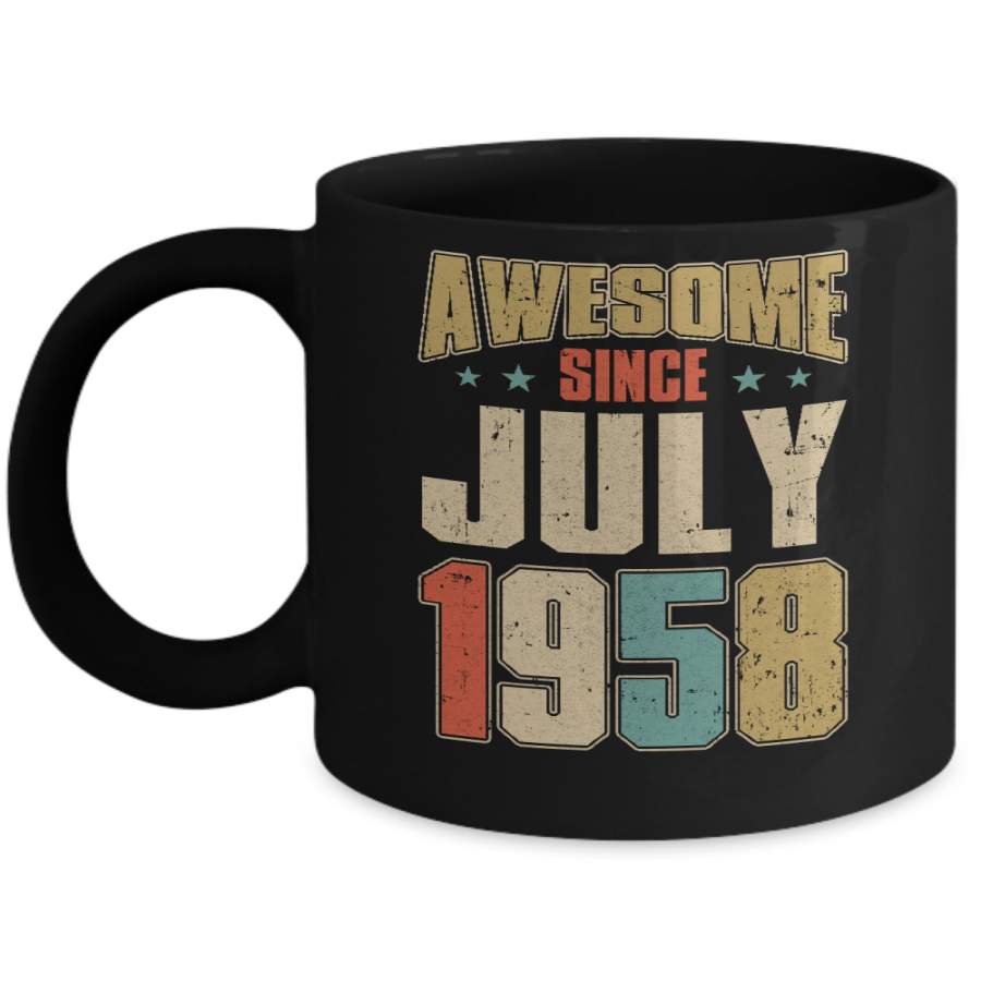 Vintage Retro Awesome Since July 1958 62th Birthday Mug