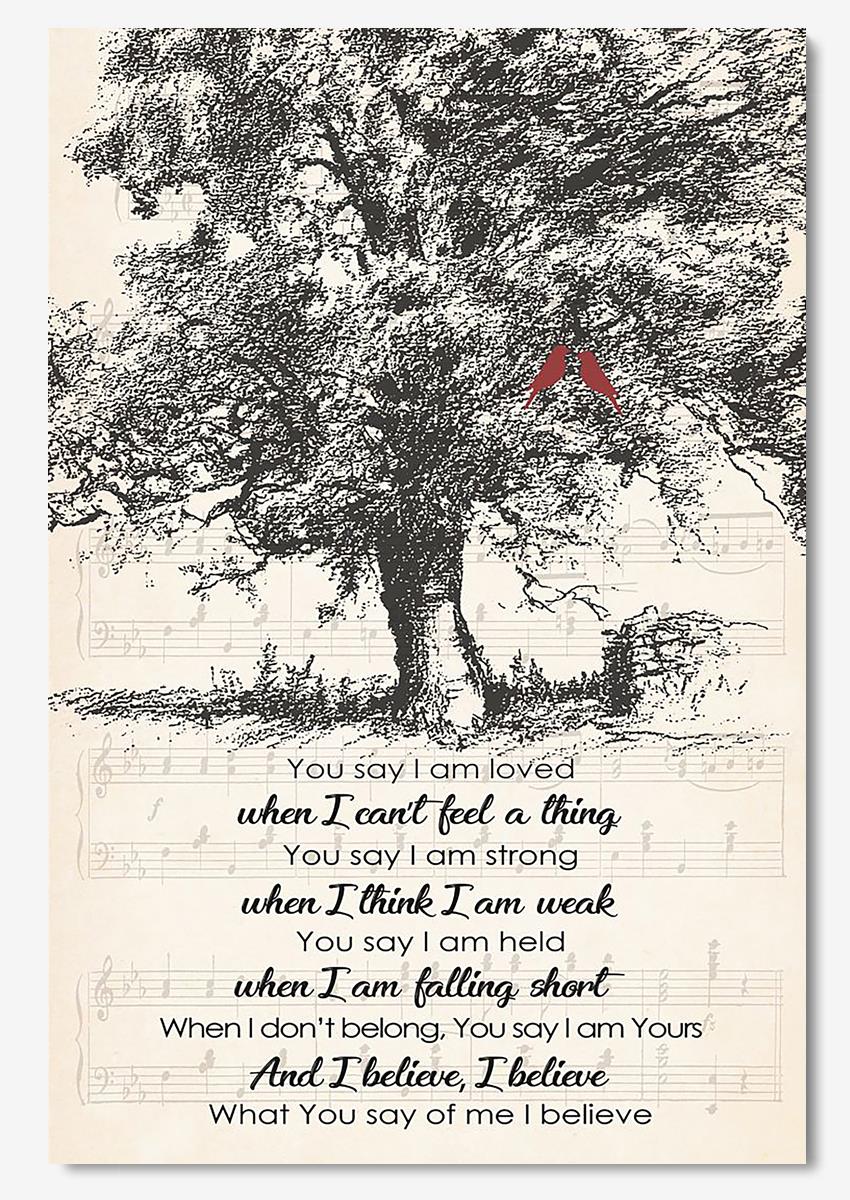 You Say Lyrics Vintage Tree Wall Art For Christian Song Lover Home Decor Poster