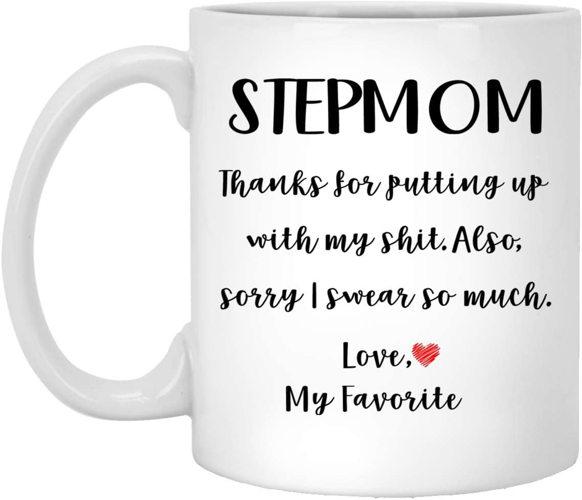 Stepmom Gifts From Daughter Son – Mothers Day Gifts For Stepmom Birthday Gifts – Funny Stepmom Coffee Mug Christmas Gift Ideas For Stepmom – White – 15Oz