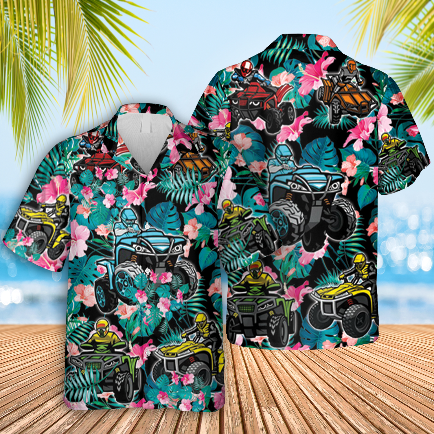 Atv Tropical Hawaiian Summer Hibibus Shirt Ha80213