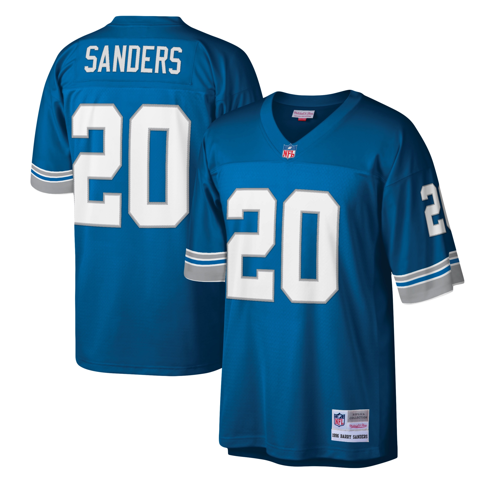 Men’s Detroit Lions Barry Sanders Mitchell & Ness Blue Legacy Jersey 2