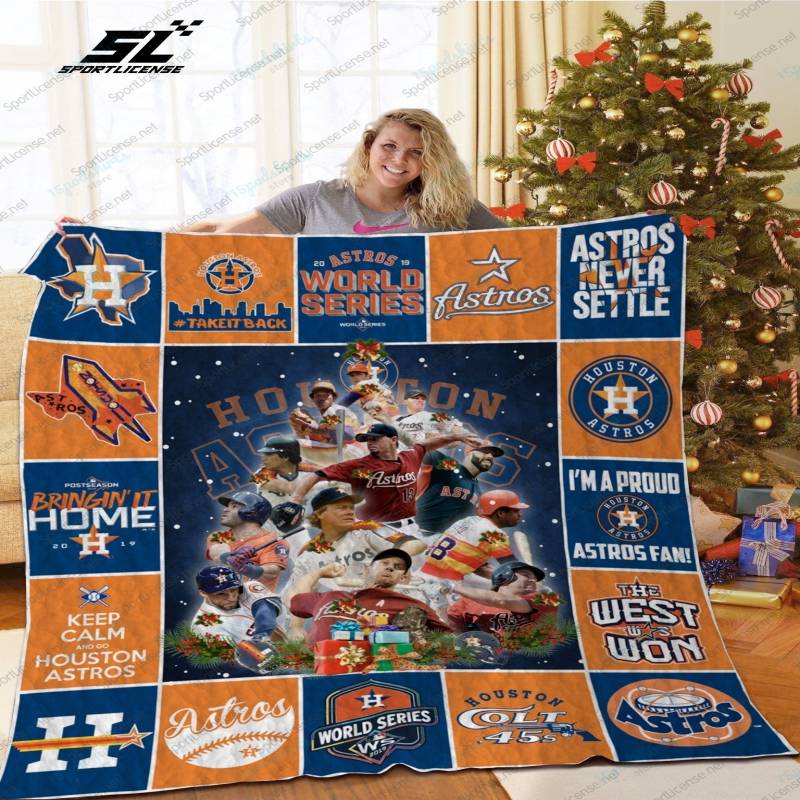 H Houston Astros LG Christmas Quilt Blanket Ver 17