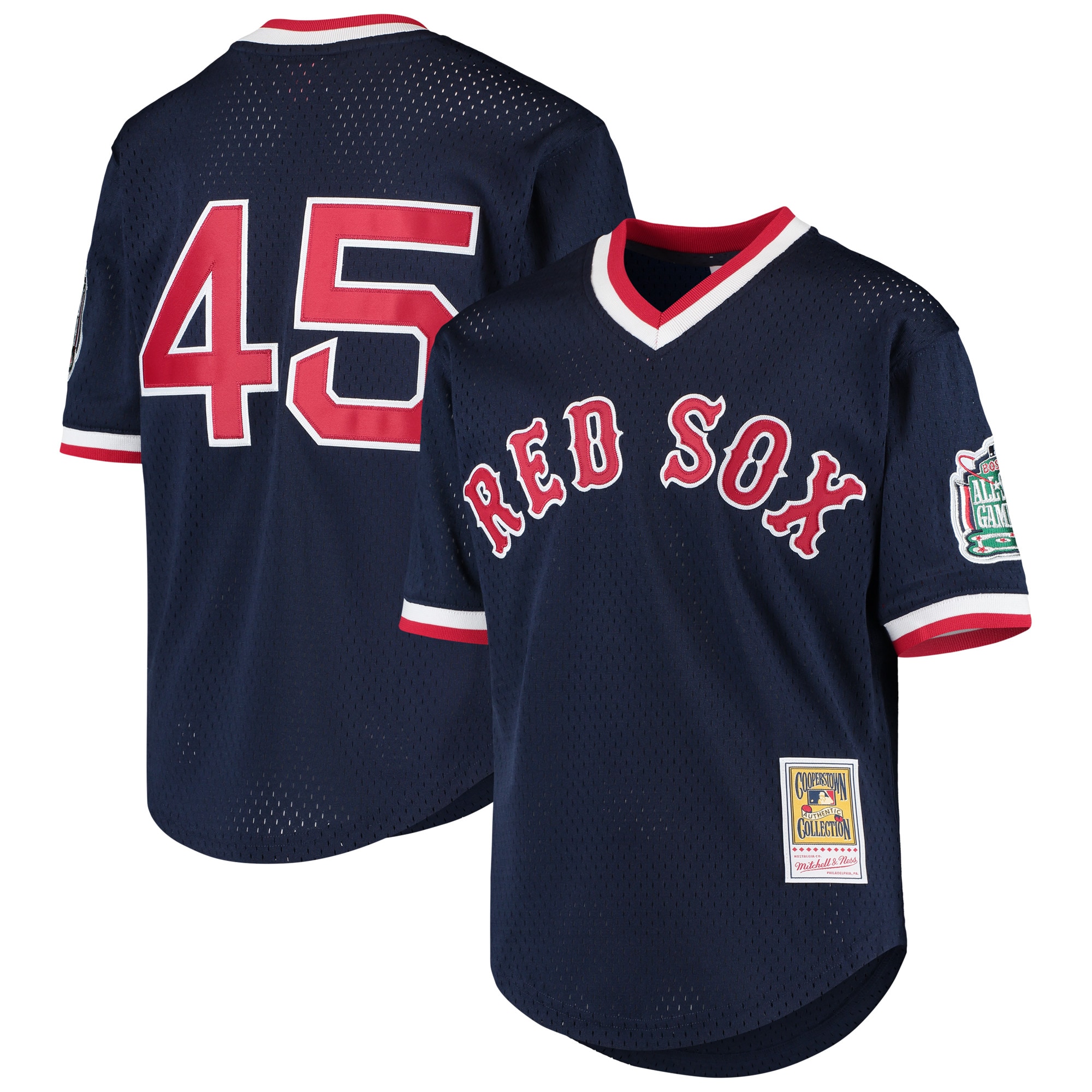 Pedro Martinez Boston Red Sox Mitchell & Ness Youth Cooperstown Collection Mesh Batting Practice Jersey – Navy