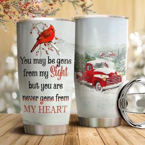 Red Truck Cardinal Stainless Steel Tumbler, Personalized Tumblers, Tumbler Cups, Custom Tumblers Teesummer