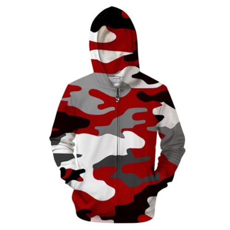 Red Camo Zip-up Hoodie