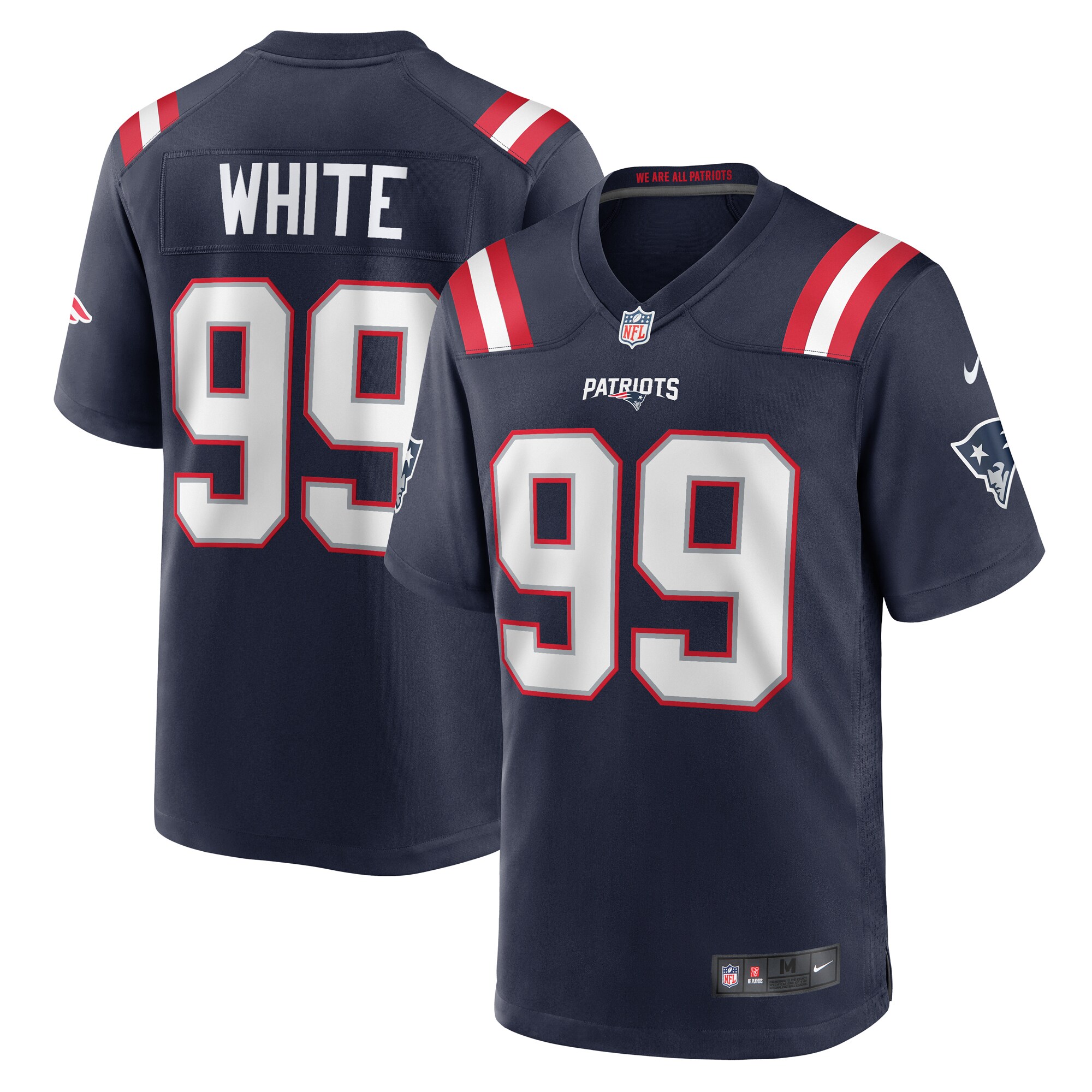 Keion White New England Patriots Team Game Jersey – Navy