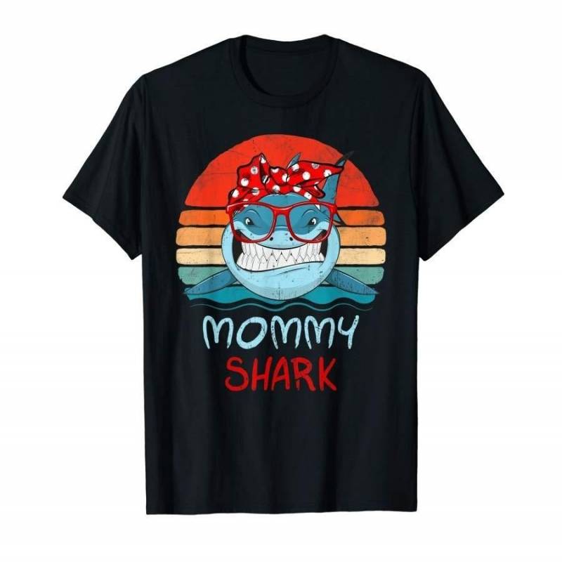 Vintage Retro Mommy Sharks Glasses Men And Women T Shirt S-5Xl