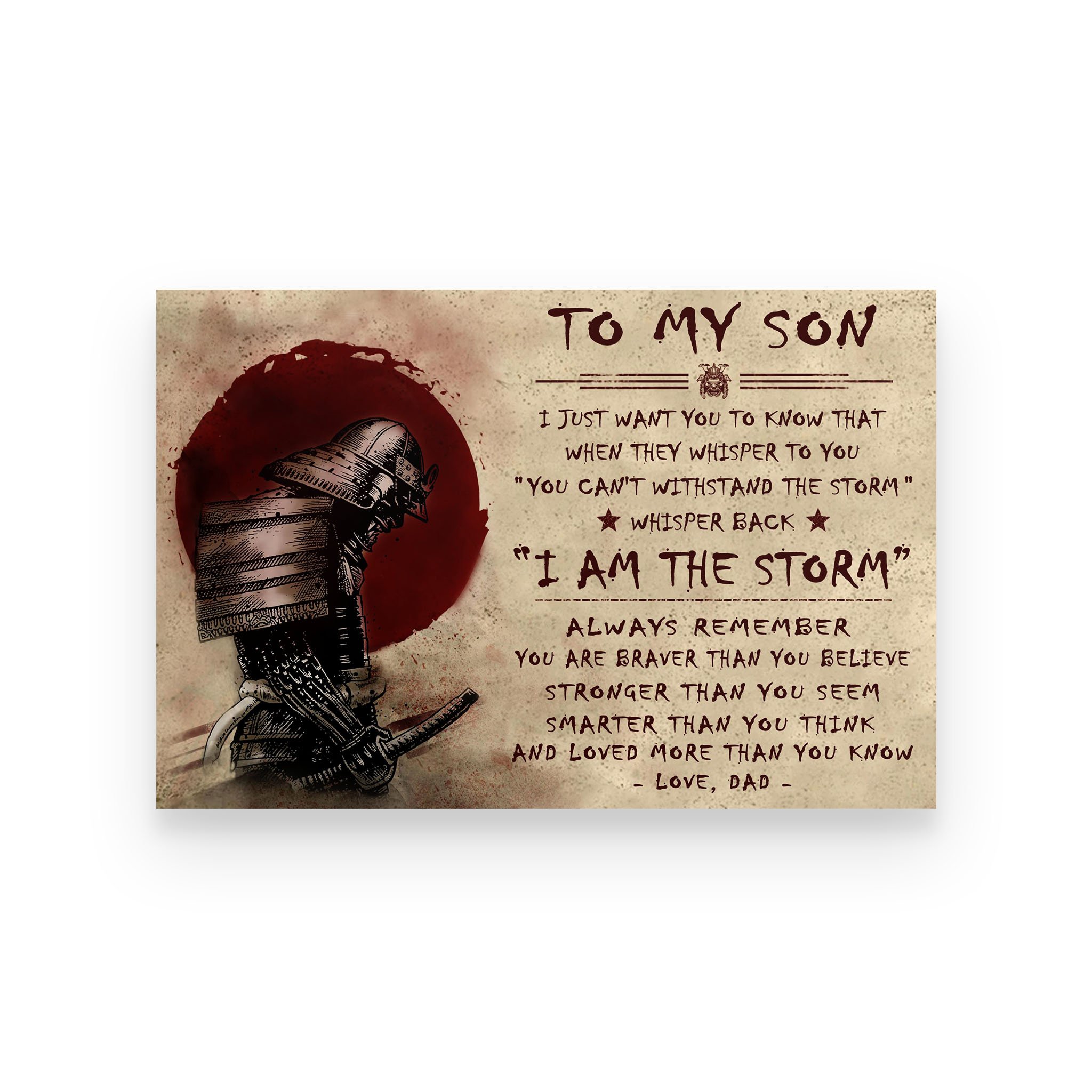 Poster samurai Ngang dad for son i am the storm