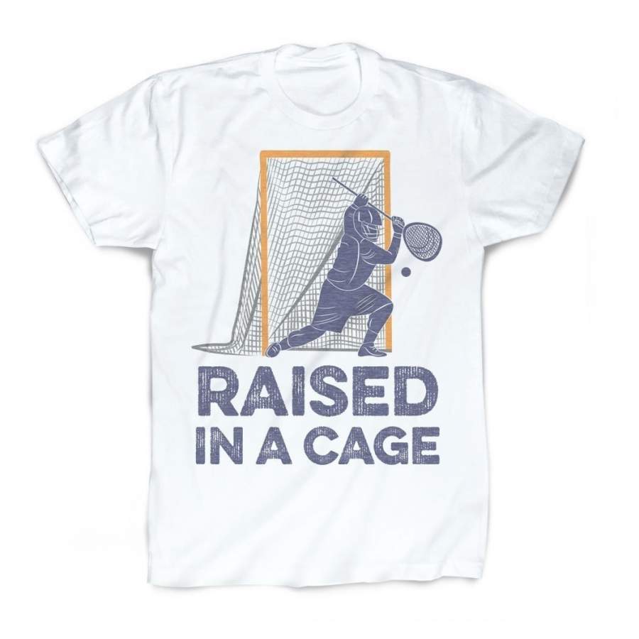 Raised In A Cage T-Shirt | Vintage Faded Lacrosse T-Shirt by