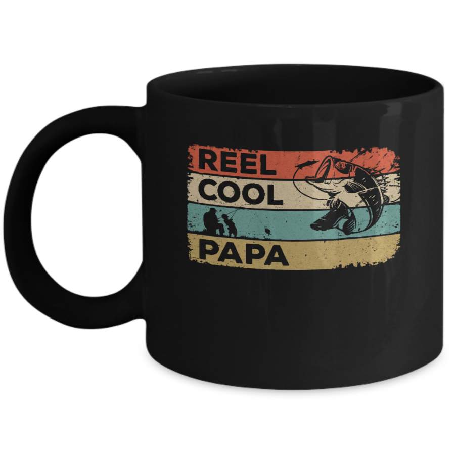 Vintage Reel Cool Papa Fish Fishing Fathers Day Mug