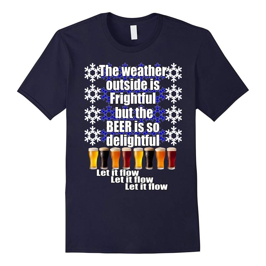 Ugly Christmas T-Shirt Funny Beer Drinking Ugly Christmas Men’S Cotton T-Shirt