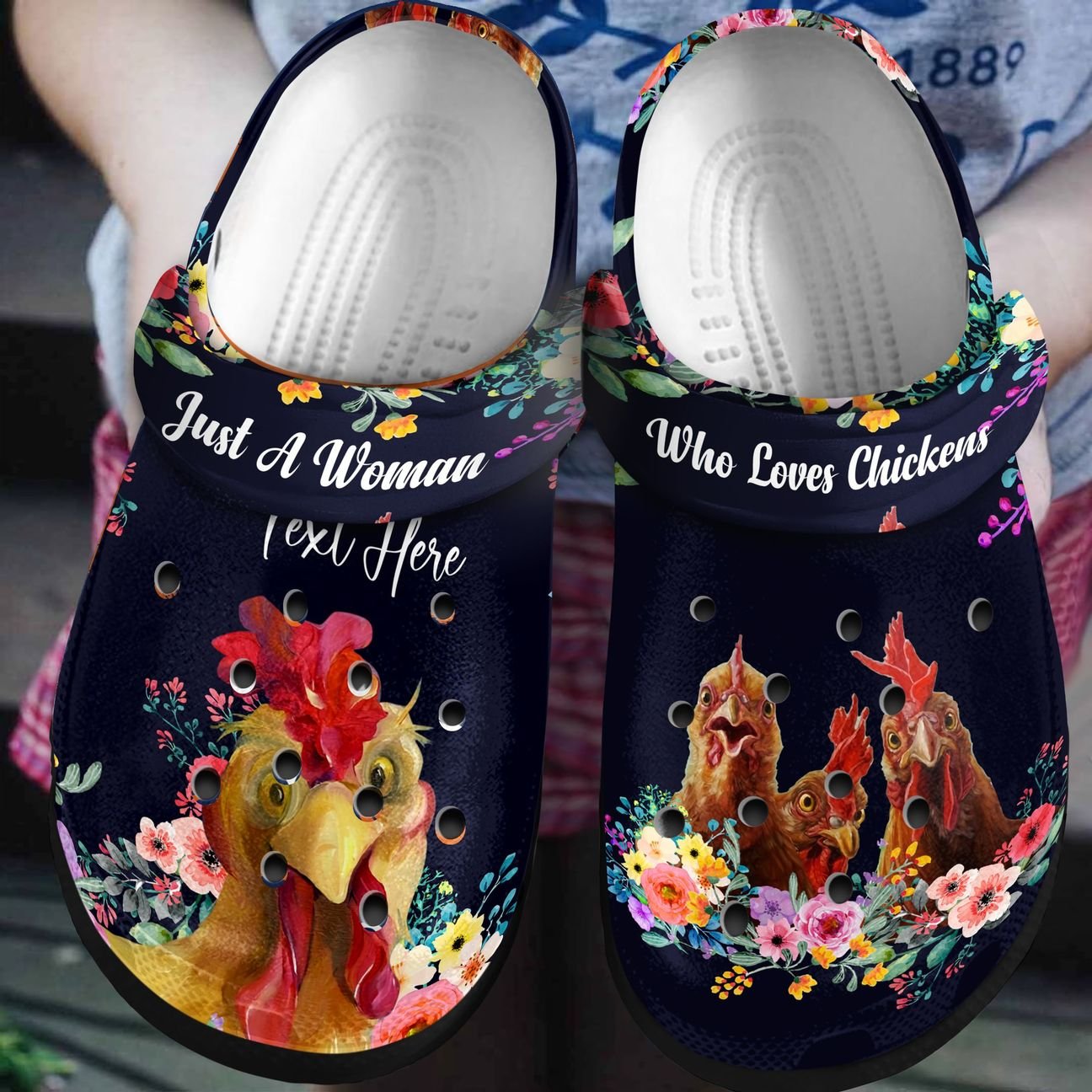 Chicken Personalized Clog, Custom Name, Text, Color, Number Fashion Style For Women, Men, Kid, Print 3D Pretty Chicken Lady