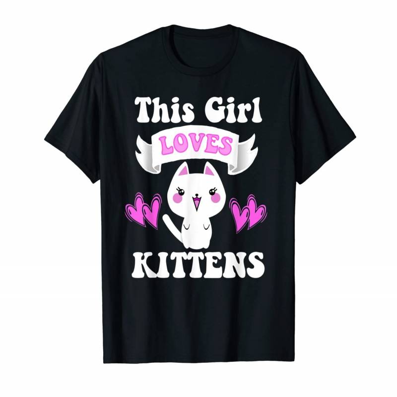 This Girl Loves Kittens Cute Kitty Cat Toddler Kids School T-shirt