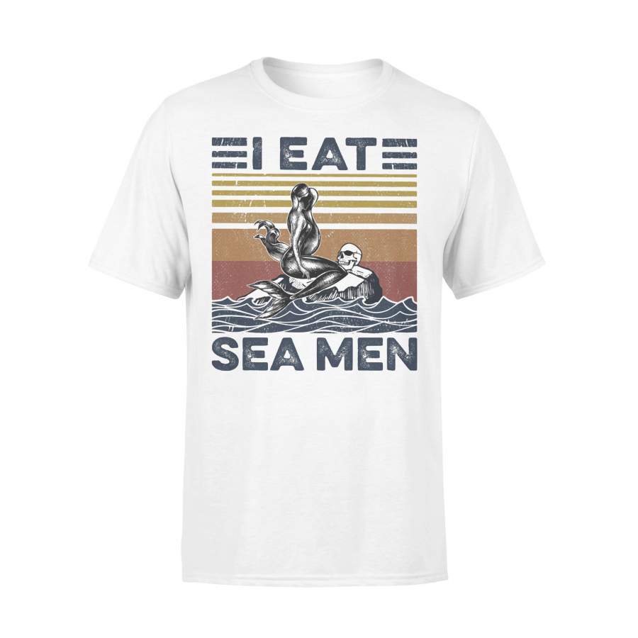 Mermaid I Eat Sea Men Vintage Retro T-shirt