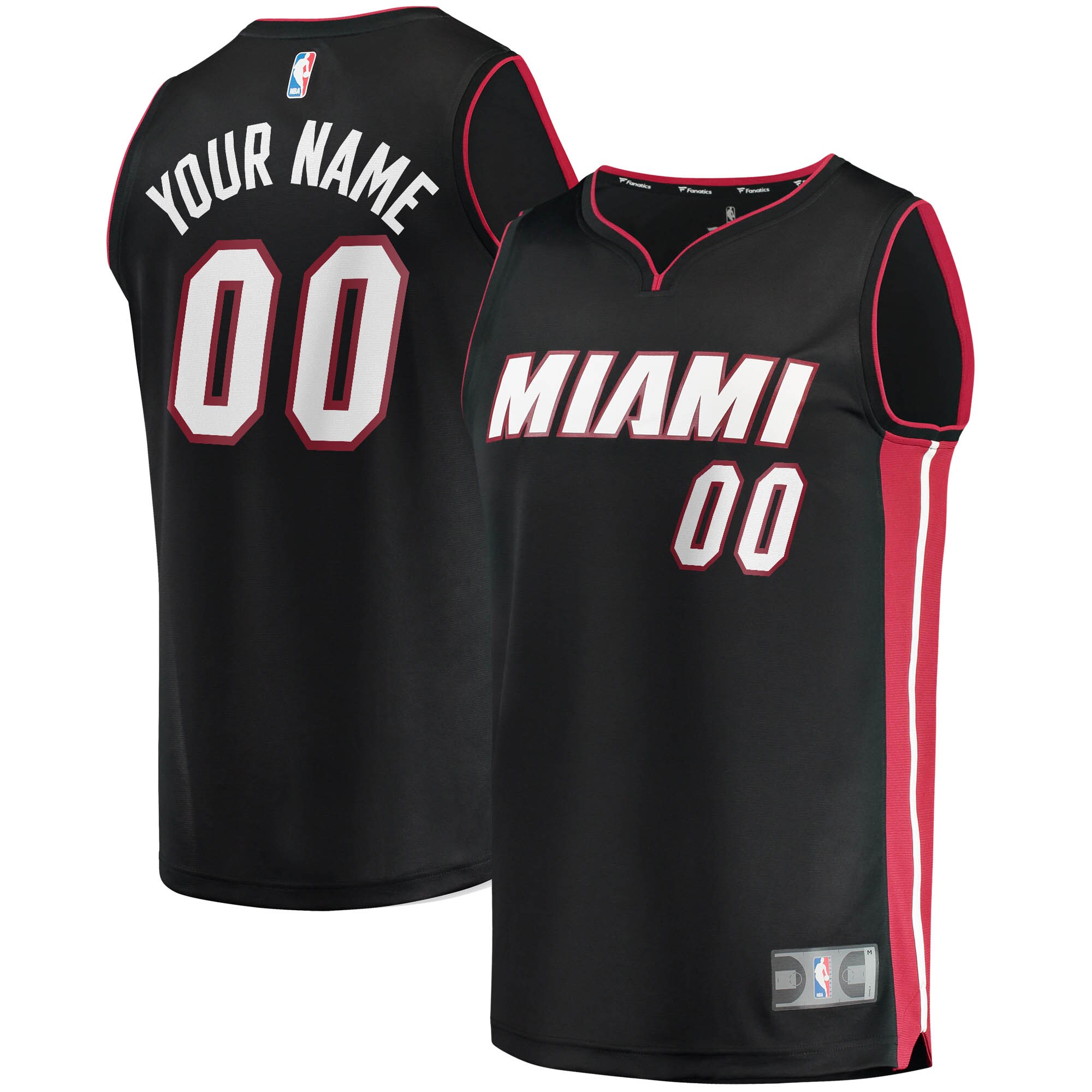 Miami Heat Youth Fast Break Custom Jersey Black – Icon Edition