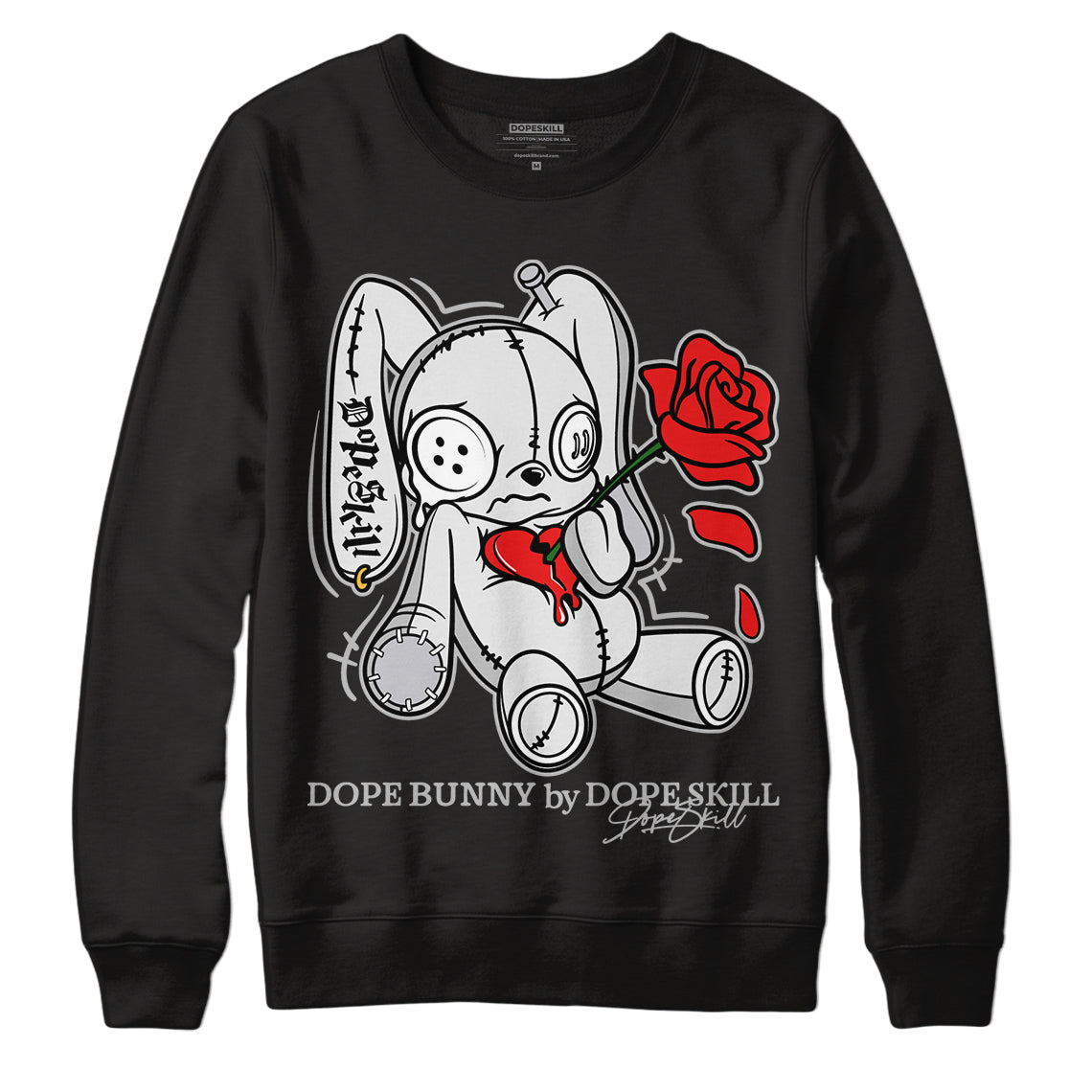 Black Metallic Chrome 6S Dopeskill Sweatshirt Dope Bunny Graphic