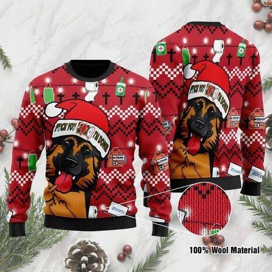 Black And Tan German Shepherd Dog I’M Done Christmas Ugly Sweater