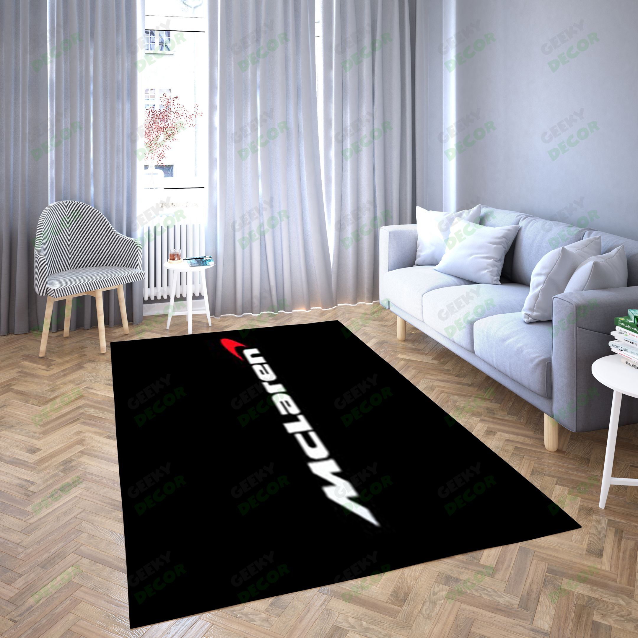 Mclaren Logo Black Carpet Living Room – Area Rug