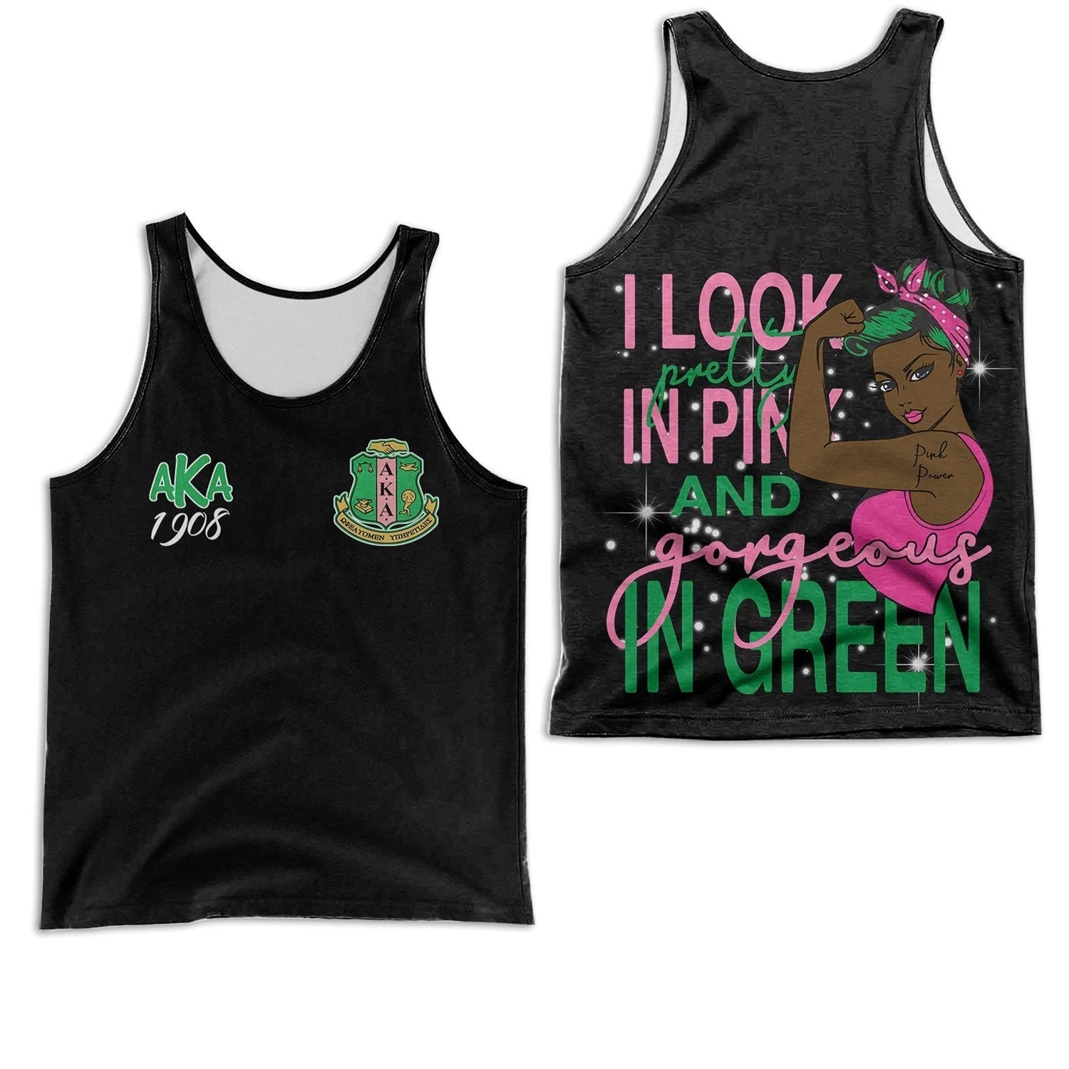 Wonderprint Tank Top Alpha Kappa Alpha Pretty And Gorgeous Racerback Tank