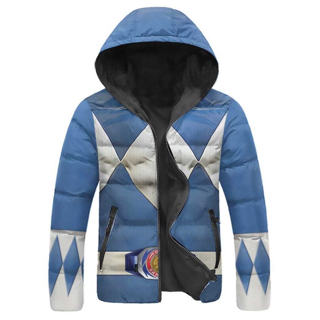 Casespring 3D Mighty Morphin Blue Power Rangers Custom Down Jacket