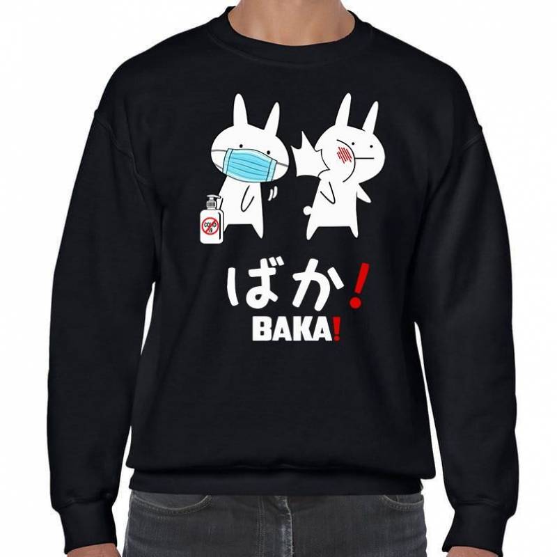 Baka Rabbit Slap Mask Covid-19 Coronavirus Quarantined Sweatshirt