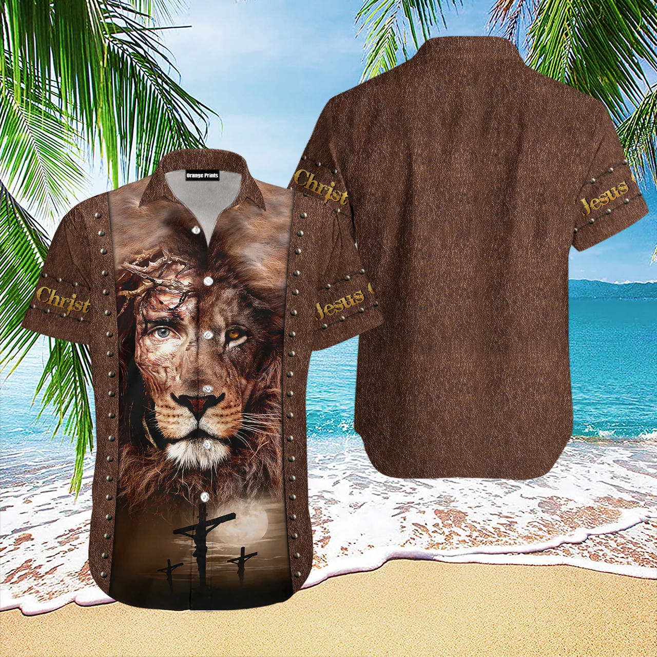 Waybackapparel Lion Jesus 3D Hawaiian Shirt