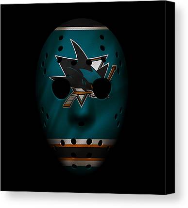 2 Sharks Jersey Mask Joe Hamilton Canvas Print